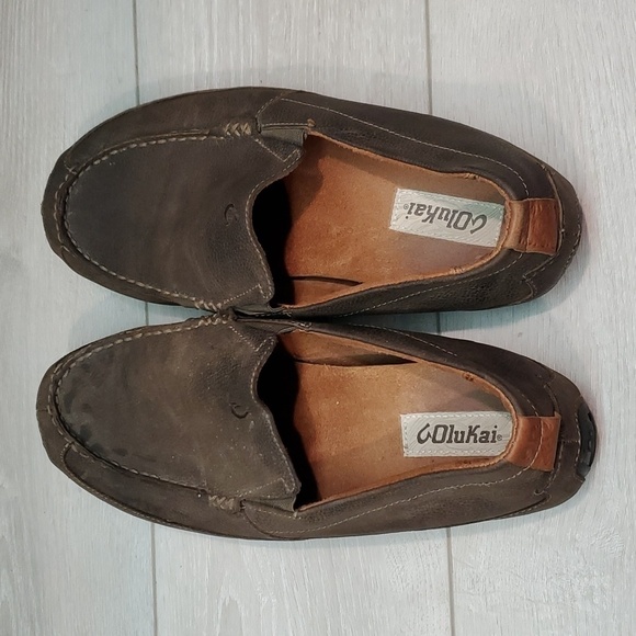 Olukai Mens Akepa Moc Leather Loafer Slip on shoes sz 11.5 - Picture 7 of 12